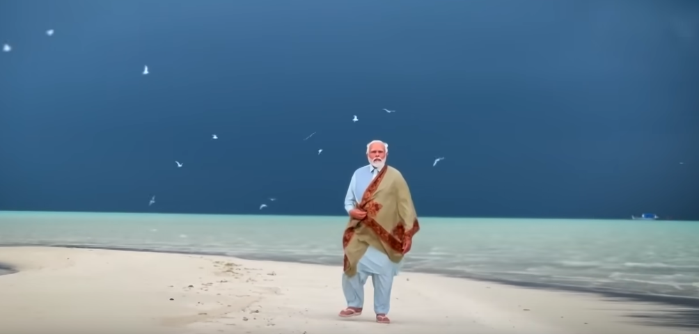Prime Minister Narendra Modi during his visit to Bangaram, in Lakshadweep