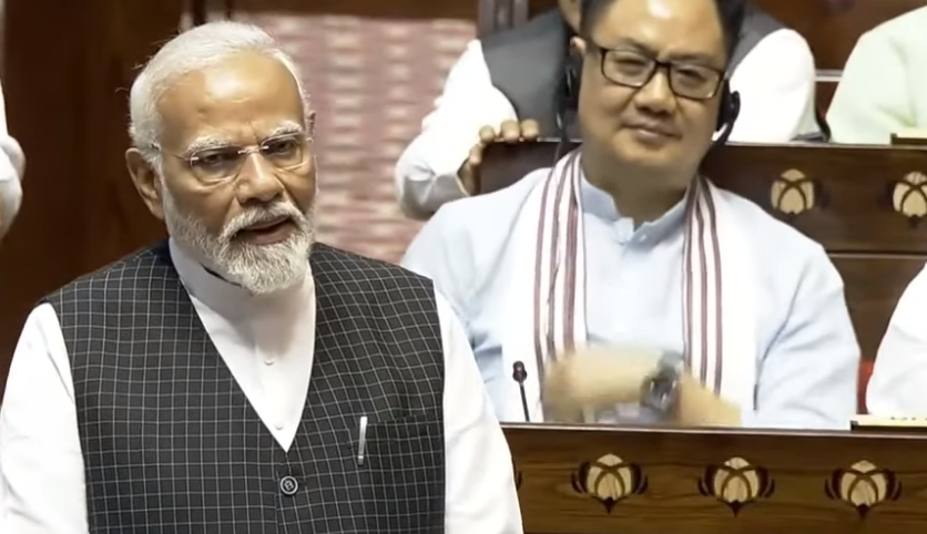 राज्यसभा में PM मोदी की स्पीच, विपक्ष का वॉकआउट:PM बोले- पेपर लीक के दोषियों को छोड़ेंगे नहीं; मणिपुर की स्थिति सामान्य हो रही है