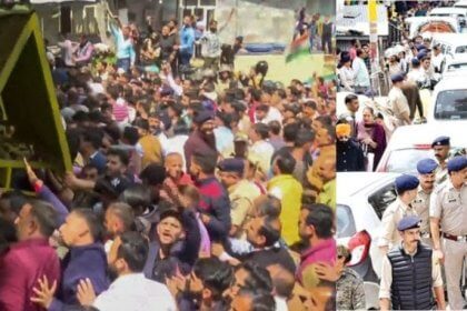 शिमला में उग्र हुआ प्रदर्शन, मस्जिद पर हिंदू संगठन का उग्र हुआ प्रदर्शन, पुलिस ने लाठीचार्ज कर खदेड़ा
