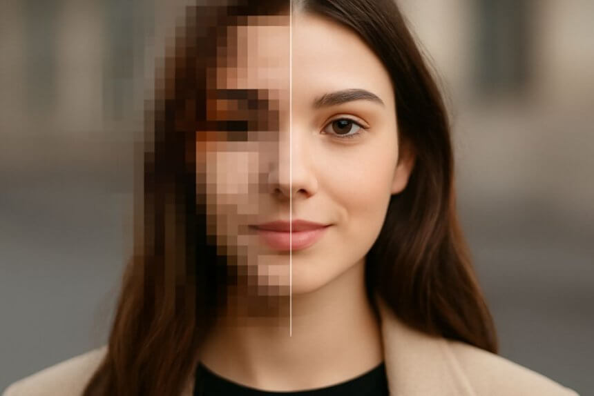 Pixel Blurring on Face to Unblur an HD Image Instantly for Free with AI Remove
